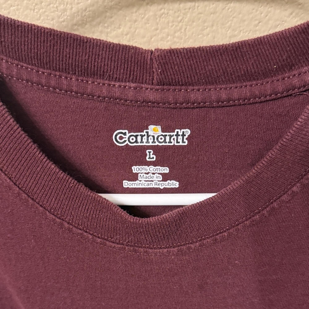 Carhartt Men's Dark Red Short Sleeve Tee - Picture 2 of 2